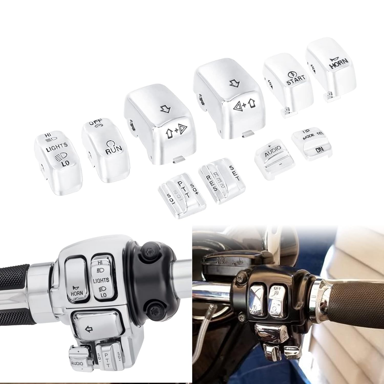 

HDBUBALUS Motorcycle Hand Control Switch Housing Caps Compatible with Harley Electra Glide Road Glide Tri Glide 1996-2013