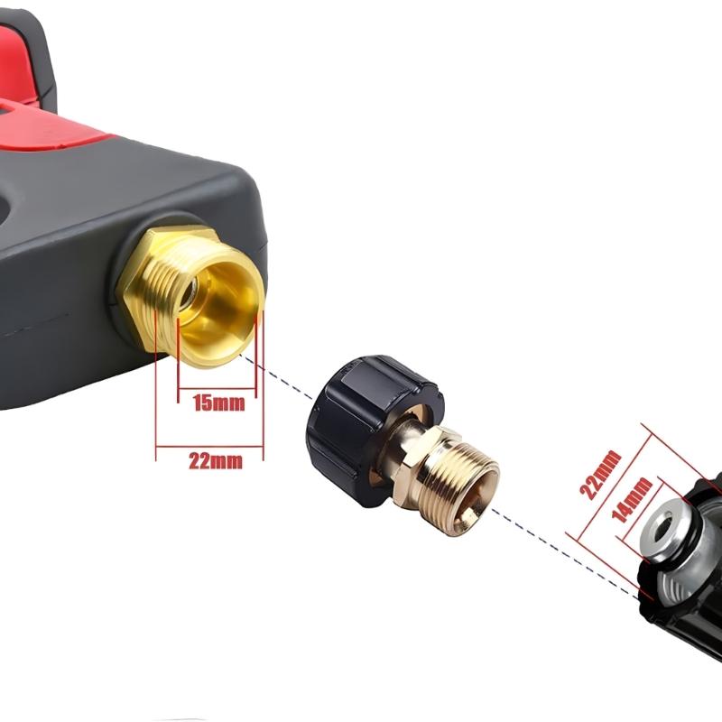 Power Washer Hose Coupler Pressure Washer Adapter Quick Connect To Power Washer M22x1.5 Female To M22x1.5 Male Thread