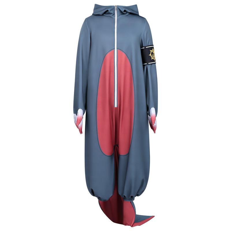 GACHIAKUTA Guita Cosplay Costume BlueJumpsuit Funny Pajamas Anime Game Daily Wear Halloween Embroidery Top Vest Short Wig Set