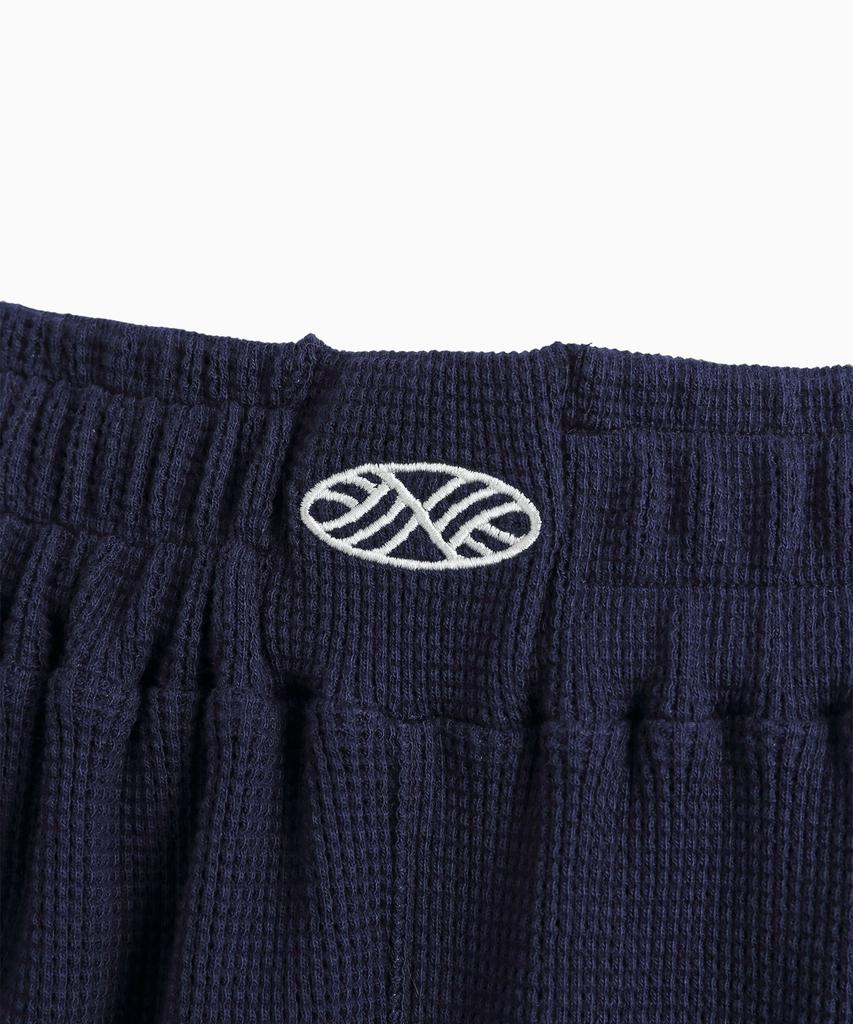 Minasu Track Logo Waffle Jogger Pants_Navy