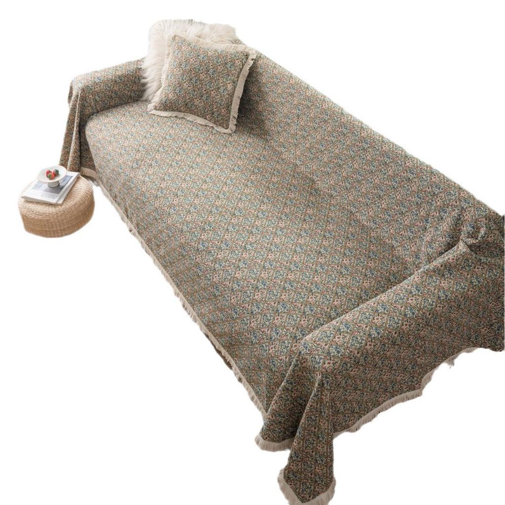 Exquisite sofa towel anti-cat scratch jacquard bouquet retro home fringed thick sofa cover blanket factory