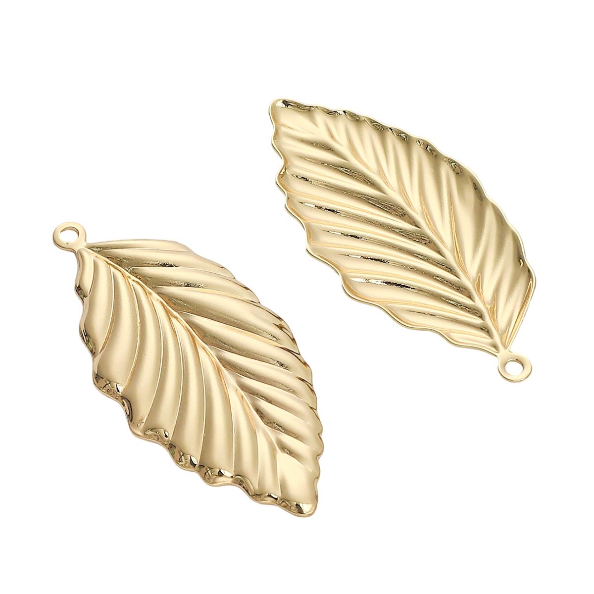 

Медный текстурированный кулон в виде листа для изготовления ювелирных изделий своими руками, аксессуары для рукоделия 22x46mm