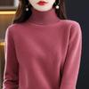 2025 Autumn/Winter Women's Pure Wool High Neck Cashmere Pullover - Solid Color, Loose Fit, Short Knit Sweater