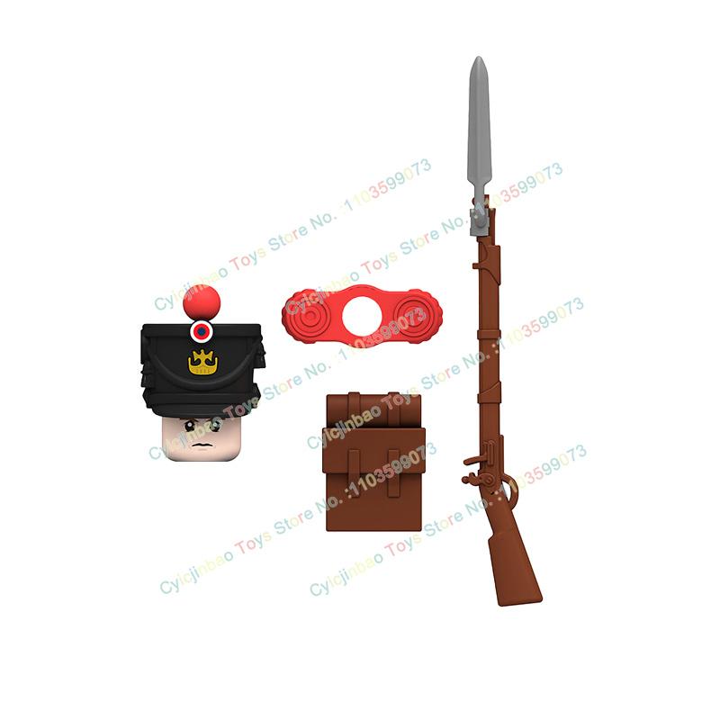Napoleonische Kriege Britische Französische Füsiliere Dragoner Bausteine Actionfiguren Zubehör Kopf Waffe Kinderspielzeug N001-048