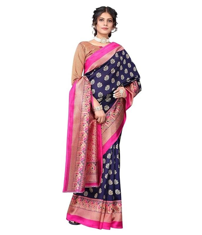 TreegoArt Fashion Women's Art Silk Occasion Wear Prnited Saree With Unstitched Blouse Piece - Pack Of 1