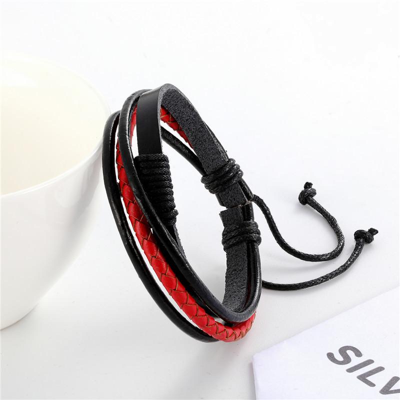 Color Woven Leather Trend Bracelet, Simple Style Men And Women Couple Bracelet, Personalized Versatile Student Hand Rope