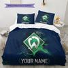 Custom Name SV Werder Bremen Pattern Bedding Quilt Set Home Decoration Gift (1 * Duvet Cover + 2 * Pillowcase Without Core)