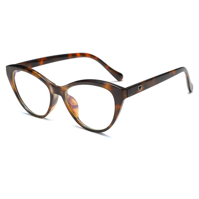 Personalized Small Frame Cat Eye Optical Mirror Men'S Trend Anti-Blue Flat Mirror Women'S Glasses