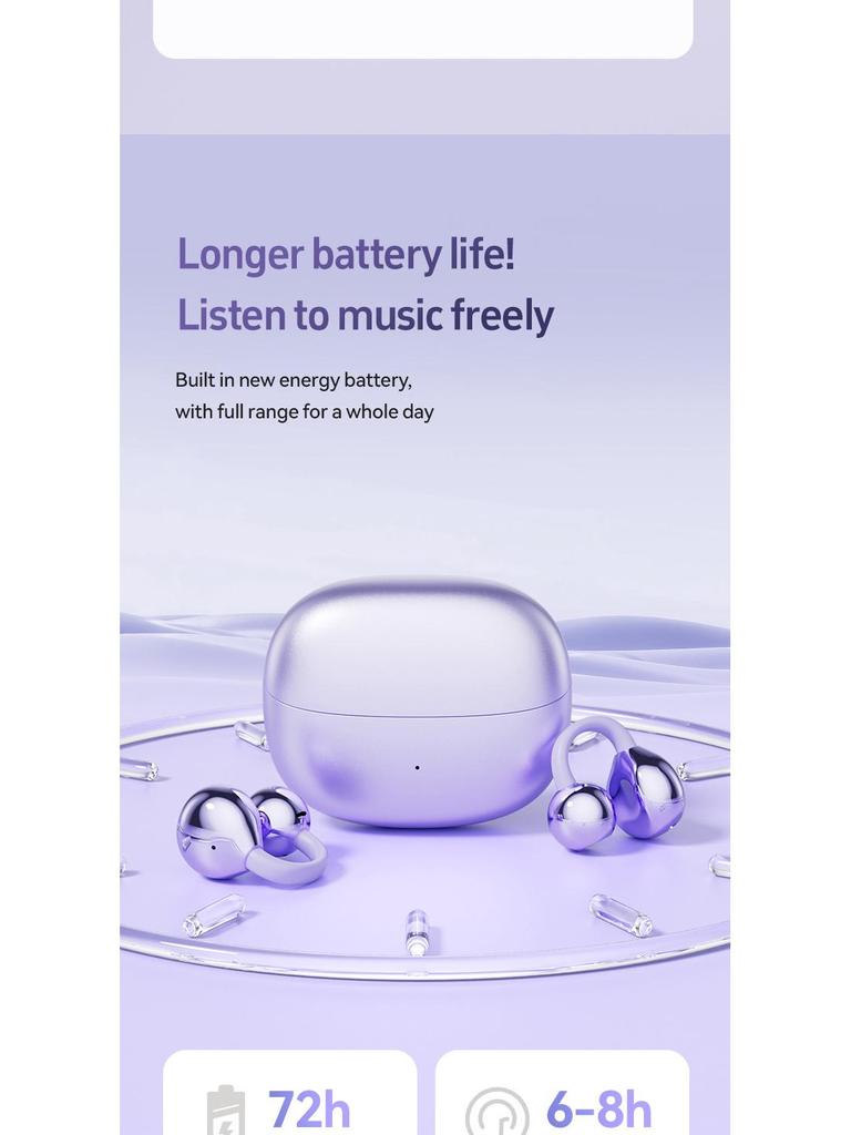 M108 Wireless Bluetooth Ear Clip Earbuds with Noise Cancelling and Extended Battery Life
