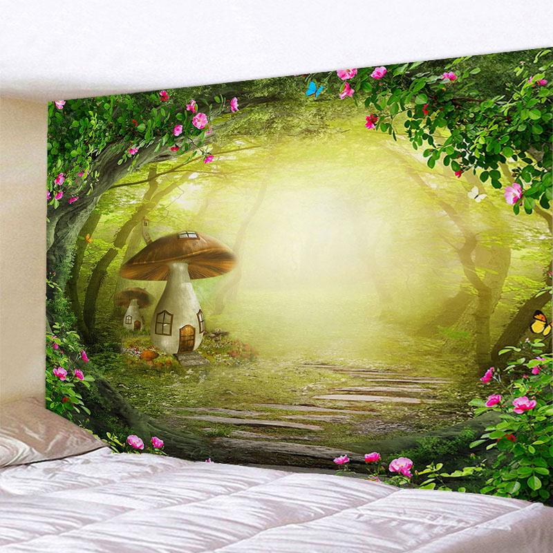 Forest Animals Garden Trees Scenery Tapestry Wall Background Decoration Hanging Cloth Room Living Room Home Decoration