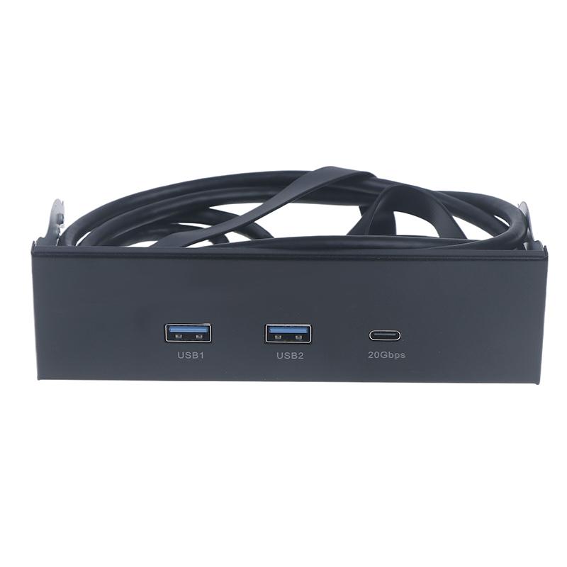 Usb Front Panel For Pc 2 Port Usb 3.2 Gen1 5Gbps + 1 Port Type-C 10Gbps/20Gbps Hub For Desktop 5.25Inch Floppy Drive Bay