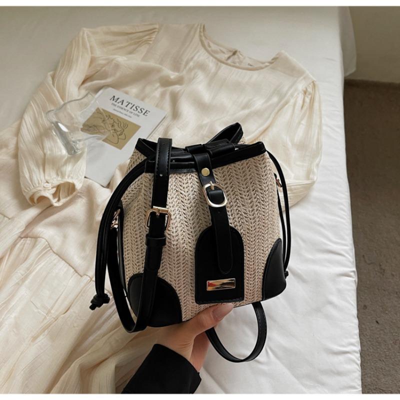 Casual Knitting Women's Shoulder Small Bag Women's Popular New Trendy Fashion Messenger Bucket Bag