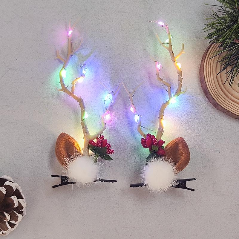 Świecące Świąteczne Akcesoria do Włosów Bałwana: Świecąca opaska i spinka do włosów dla dorosłych i dzieci