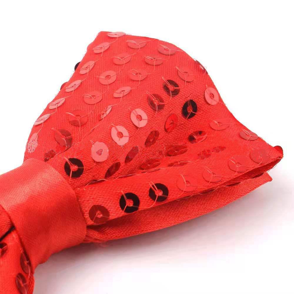 Nœud Papillon à Sequins Cravate de Scène Pour Homme Femme Mode Danse d'Équipe Nœud à Sequins Coloré Fête Brillant Sequins Nœud Papillon