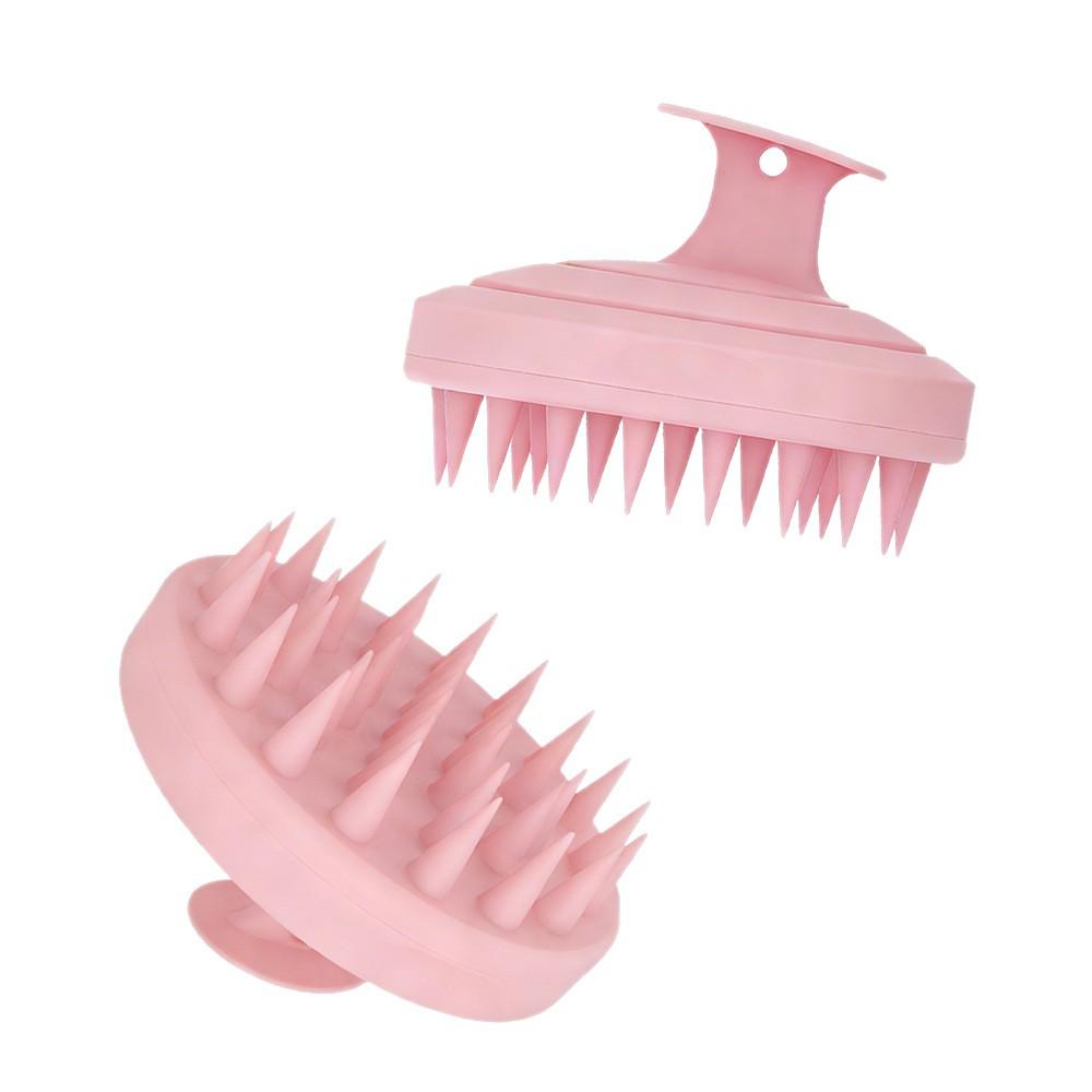 Handheld Silicone Scalp Massager Brush with Soft Bristles