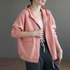 Fashion Women's Hooded Sweatshirt Short Coat Casual Loose Cotton Jacket