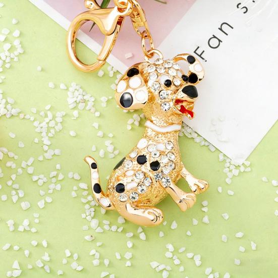 Keychain Pendant Rhinestones-Encrusted Cartoon Puppy Charm Key Chain Strong Lobster Clasp Key Holder Bags Car Decoration