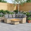 Furniture Set with Cushions 4 pcs Beige and Light Grey PE Rattan