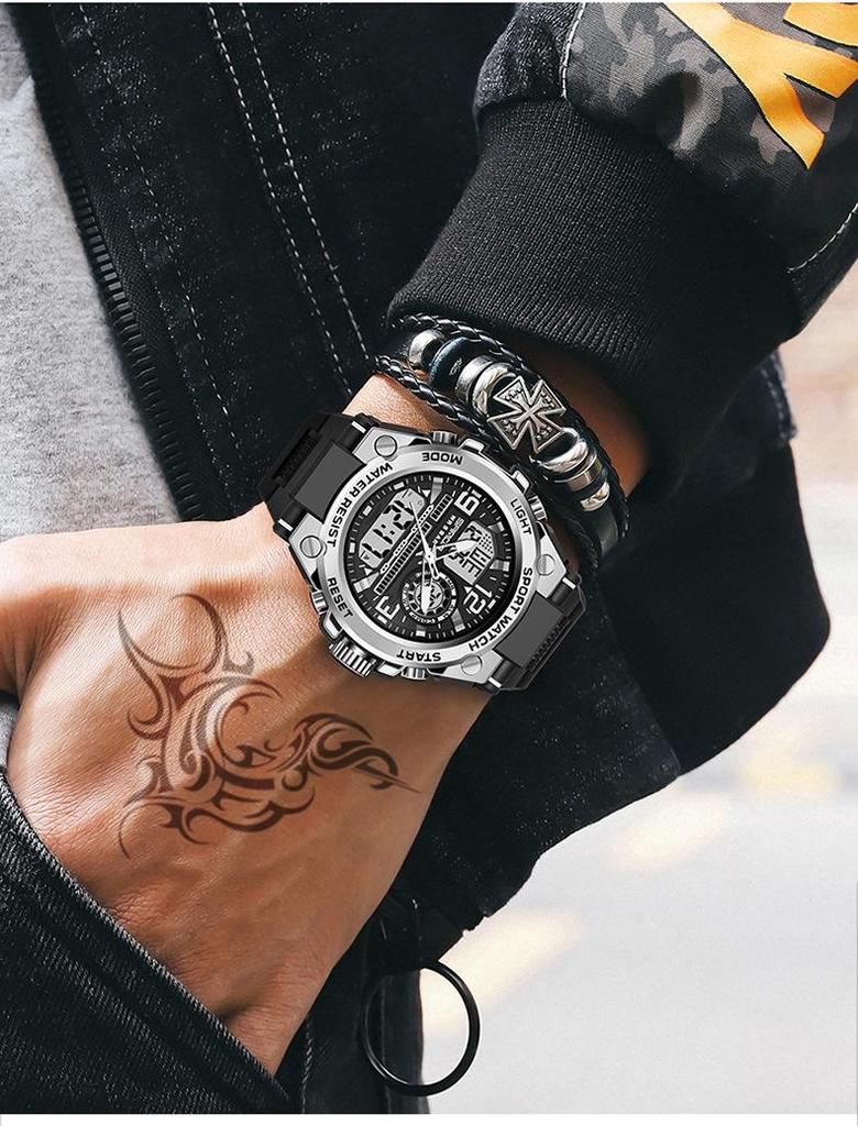 Sanda 6024 Outdoor Sports Shockproof Waterproof Luminous Watch - Unisex Multifunctional Electronic Watch