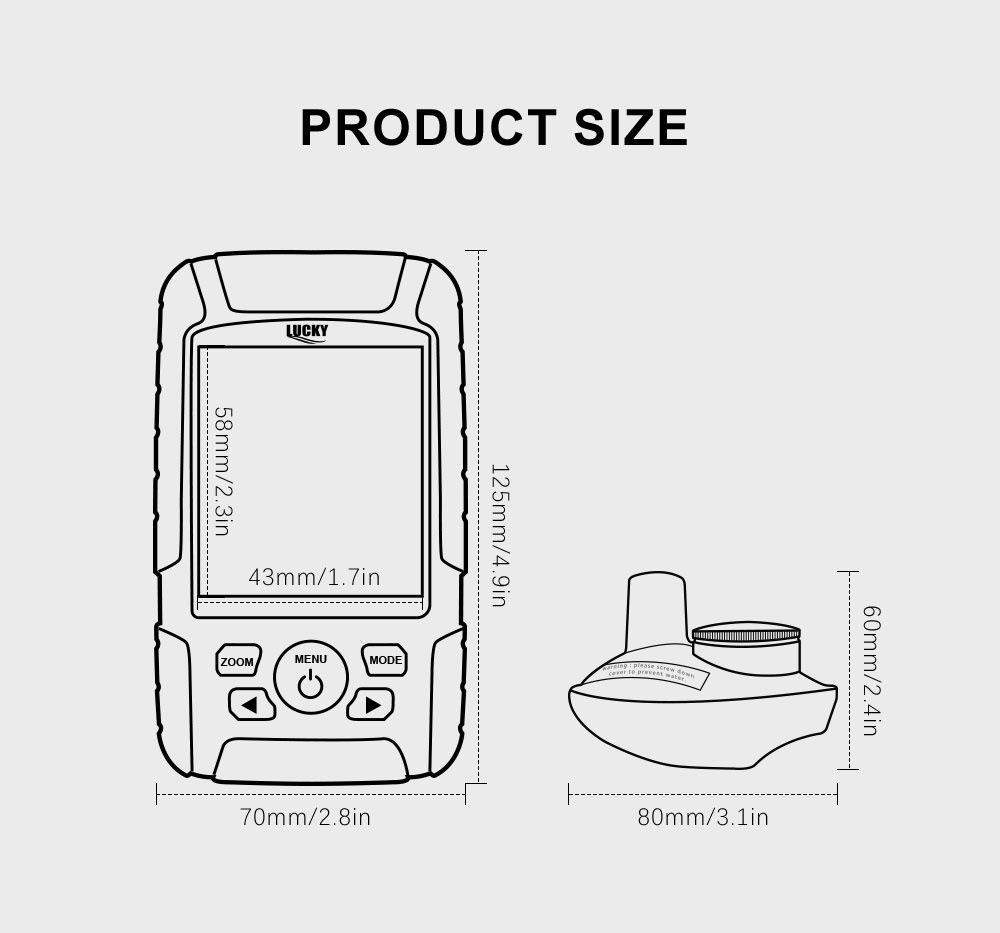 LUCKY Wireless Portable Color Screen Smart Sonar Fish Finder
