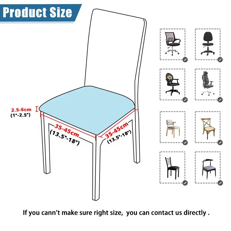 Waterproof Chair Seat Covers Stretch Chair Cover for Dining Room Removable Chair Protector Chair Slipcover for Kitchen Office