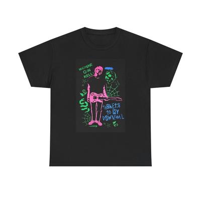 Machine Gun Kelly T-shirt Neon MGK Punk Rock Grafisk Turné Unisex Tung Bomulls-T-shirt