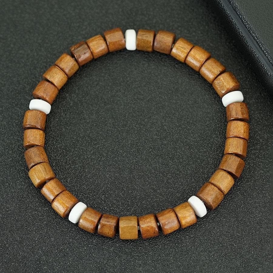 Classic Natural Wooden Bracelet For Men Handmade Prayer Yoga Meditation Healing Wrist Accessories Lightweight Comfortable Joias