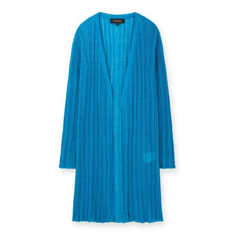 Furina Striped Pleated Cardigan Blue/M (90)
