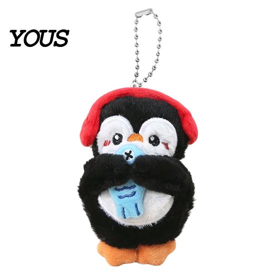 Portable Penguin Charm Plush Toy with Squeaker, Cartoon Keychain Mini Doll Pendant, Stuffed Animal for Backpack Bag Decorative Hanging Accessory Girls