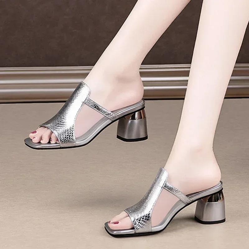 Damen Neue Luxus Sandalen Schuhe Sommer Mittelhohe Absätze Klobig Lässig Designer Kleid Pumps Slingback Pantoletten Schuhe Zapatos Damen 338-A