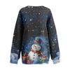 Women's Casual And Fashionable Christmas Print Long-Sleeved Top