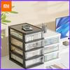 Xiaomi Clear Desktop Storage Box with Drawer Heightened Table Organizer Plastic Office Storage Cabinet for Stationery Cosmetics
