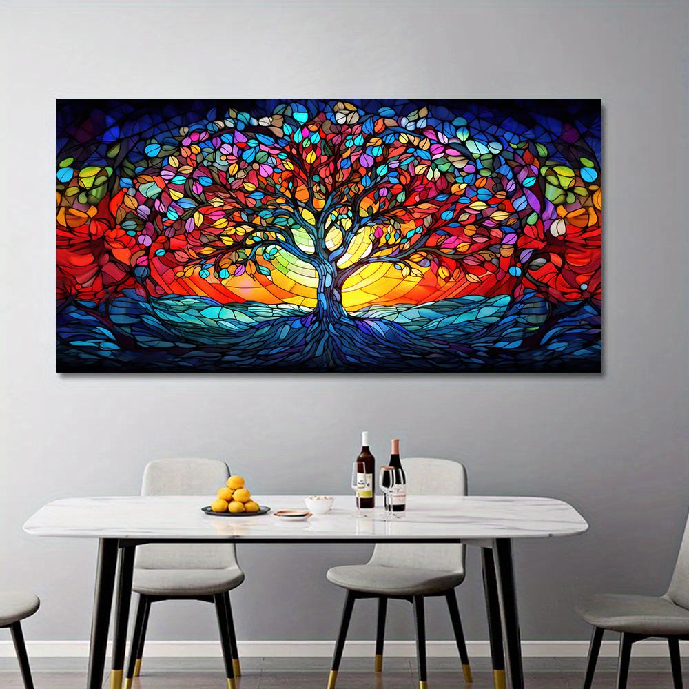 Canvas Painting Abstract Colorful Art Tree Flower Landscape Poster Print Picture For Wall Decor For Living Room Bedroom Wall Art Home Decoration