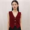 Women  Neck Knitted Vest French Retro Slim Single Breasted Sleeveless Top Trendy Soft Layer For All Occasions