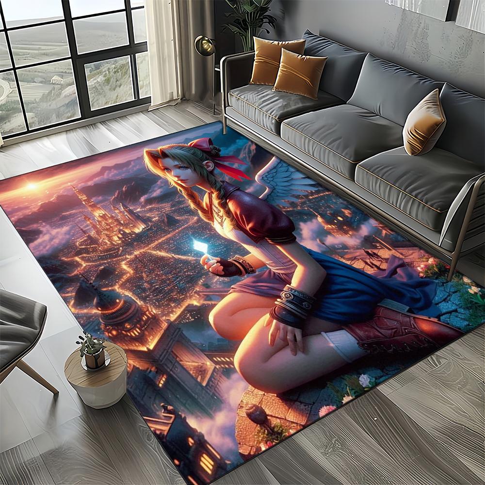 New Style Final Fantasy Games Cloud Tifa Aerith Carpet Rug for Living Room Bedroom Home Sofa,Kids Play Non-slip Floor Mat