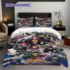 Three-piece Naruto Anime Print Bedding Set, Including One Duvet Cover and One Pair of Pillowcases (filling Not Included).