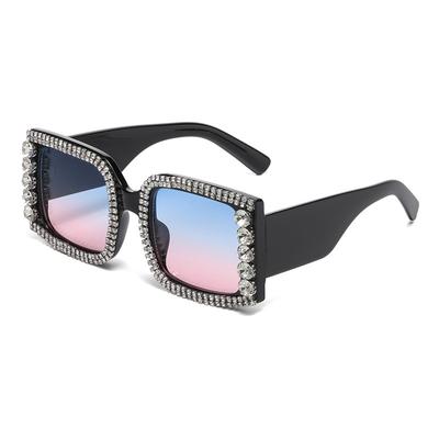 Nowe Retro Kwadratowe Okulary Przeciwsłoneczne Damskie Luksusowe Diamentowe Odcienie Plastikowa Oprawka Uv400 Modne Męskie Gradientowe Okulary Przeciwsłoneczne