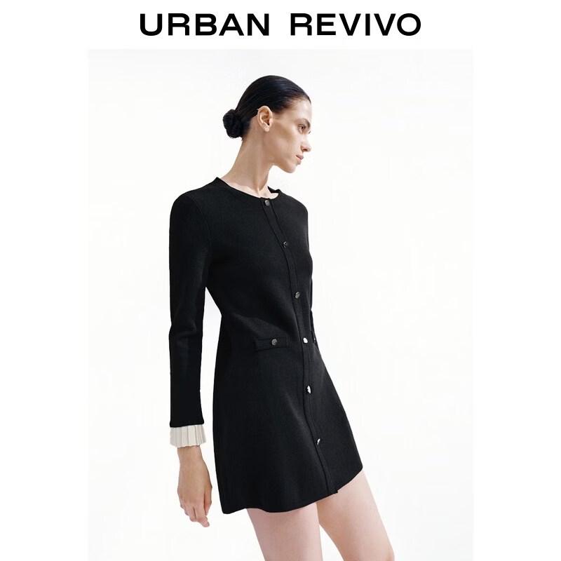 UR2026 Women's Contrast Knit Mini Dress