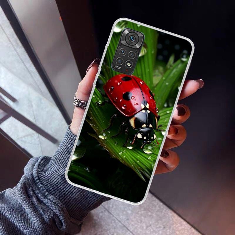 Insect Seven-Star Ladybug Phone Case For Xiaomi Redmi Note 10 11 12 13 14 15 Pro Plus 11S 12S 14S 11T 11E 10S Soft TPU Back Cove