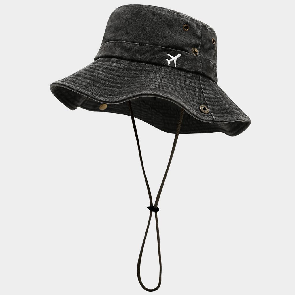 Vintage Hong Kong Style Wash Cotton Fisherman Hat With Sun Protection For Casual Outdoor Activities