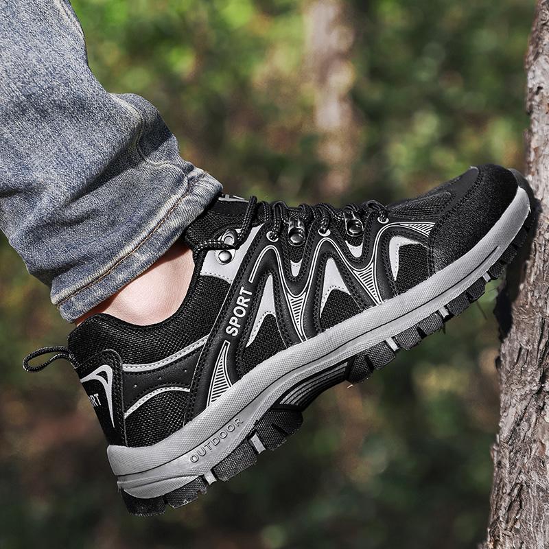 Mode Neue Hochwertige Herrenschuhe mit Dicken Sohlen Outdoor Bergsteigen Rutschfest Plateau Tourismus Schnürschuhe Lässige Sneaker Schuhe