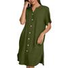 Women's Casual Fashion Sexy Short Sleeve Short Solid Color Nightgown Dress