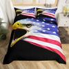 Geometric Eagle Duvet Cover Sets Full Size,Gold Starry Galaxy Bedding Set 3pcs,Abstract Mountain View Nature Animals Quilt Cove