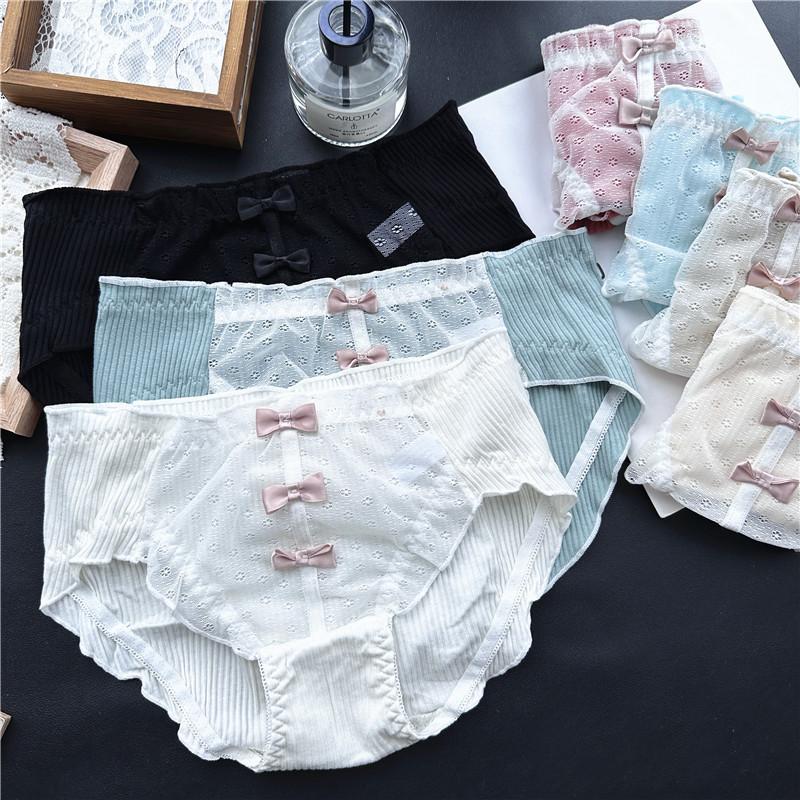 Damen Frühling und Sommer Reizvolle Eis-Seide Spitze Mesh Baumwolle Sexy Hüftunterwäsche