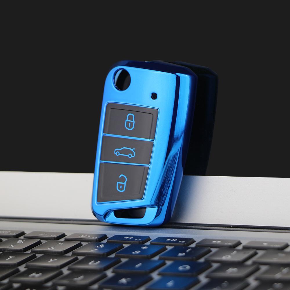 TPU Car Key Case Full Cover for VW Volkswagen Golf 7 MK7 Tiguan MK2 for SEAT Ateca Leon FR 2 Ibiza for Skoda Octavia Accessories