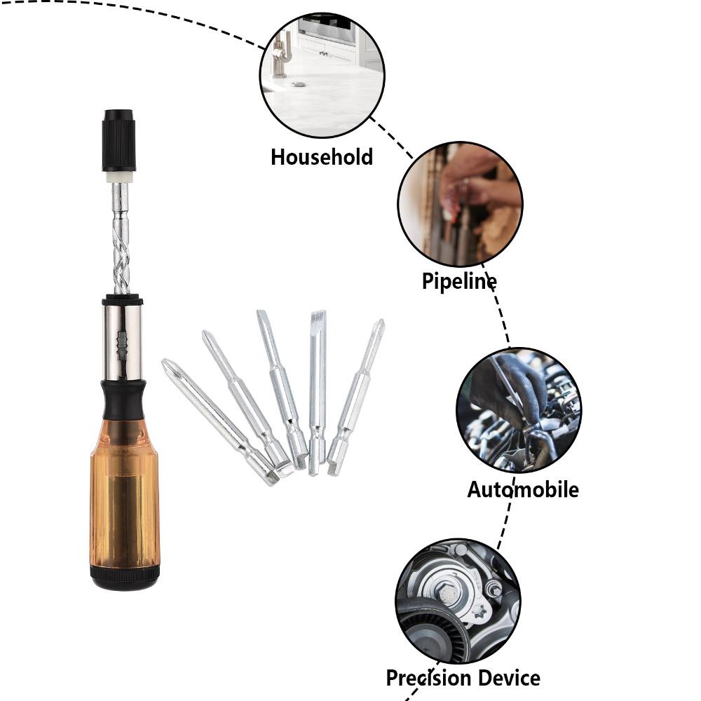 Rotating Spiral Mechanism Ratchet Screwdriver Spiral Screwdriver Single-Hand Operation