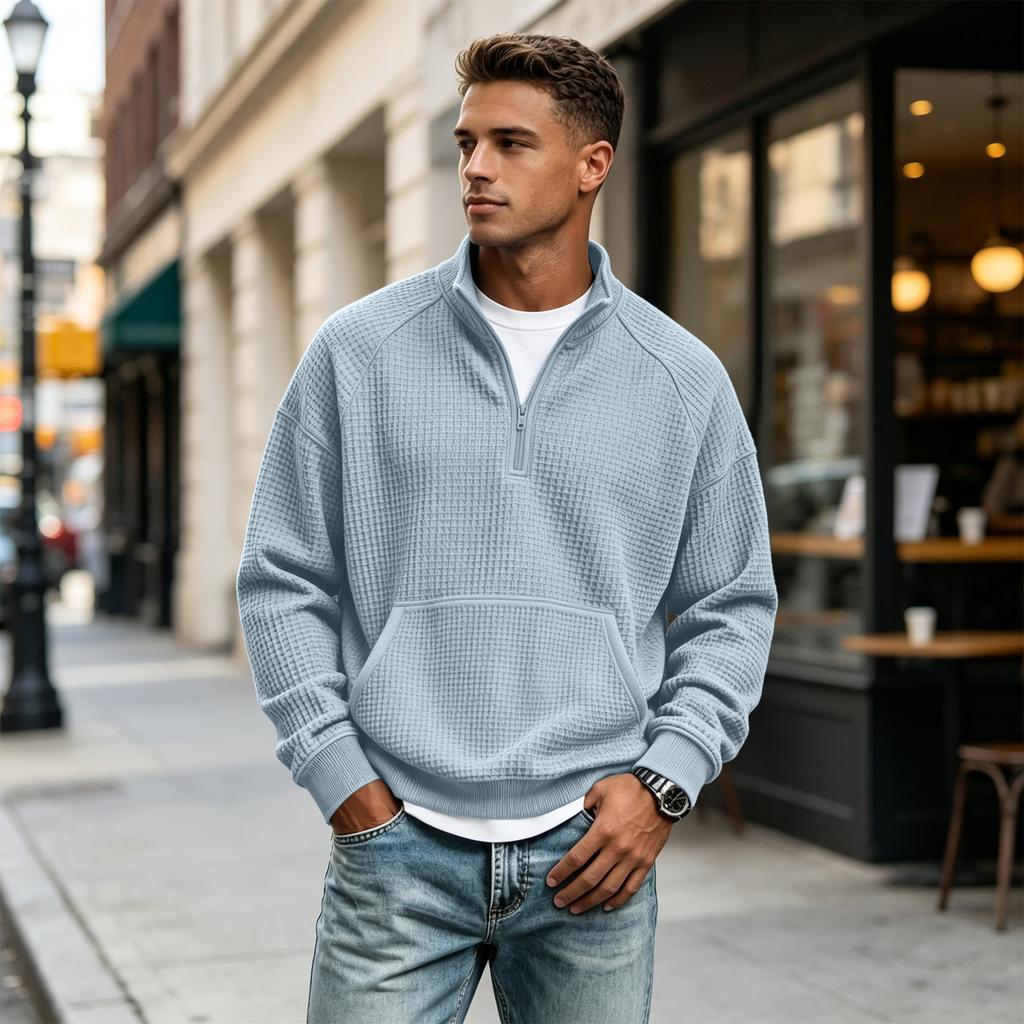 Herren Pullover mit Strickkragen für den lässigen Alltagsgebrauch