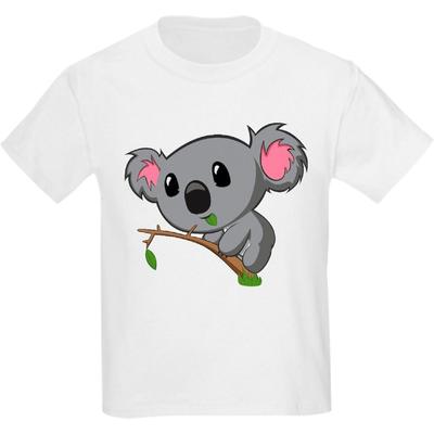 CafePress Hungriger Koala Kinder T-Shirt Jugend Kinder Baumwoll-T-Shirt