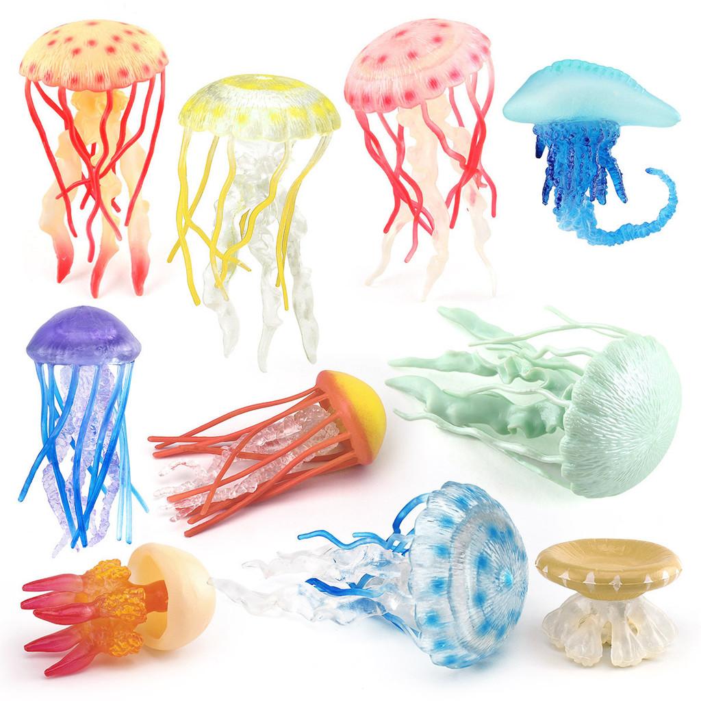 Marine Life Plastic Jellyfish Statue Static Tabletop Ornament For Decor Home