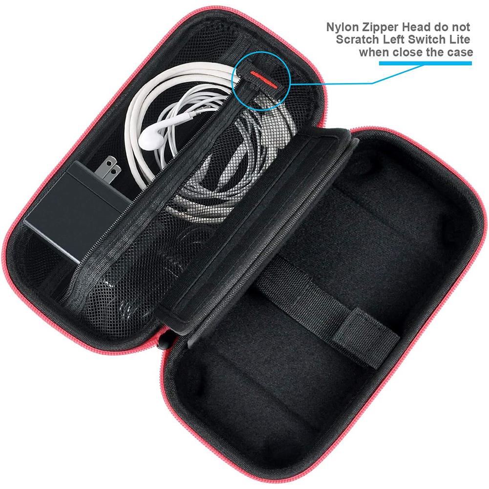 Storage Bag Nylon EVA Hard Game Console Protection Bag Thickened Shock Absorbing Double Compartment Dustproof for Switch Lite
